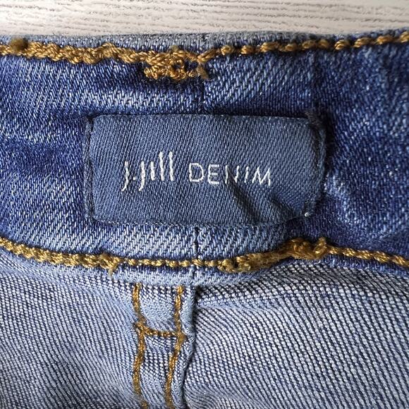 J Jill Jeans Womens Size 12P Medium Wash Wide Leg Patch Pockets Cotton Blend - Picture 2 of 16